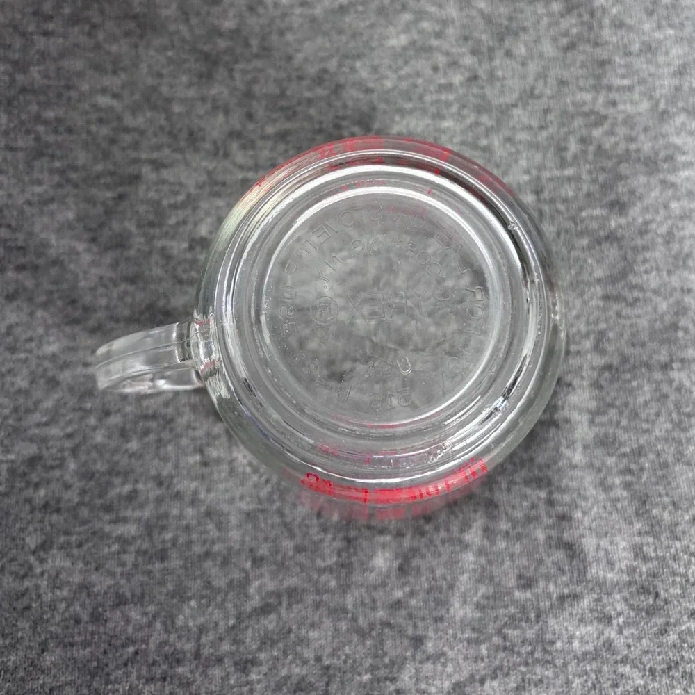 Vintage PYREX 516 Glass Measuring Cup Red Lettering D-Handle 2 Cup Made in USA